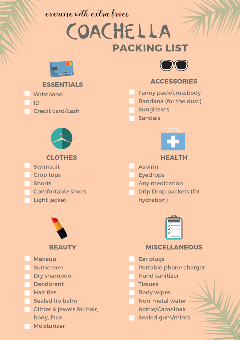 The Ultimate Coachella Packing List - Exercise With Extra Fries